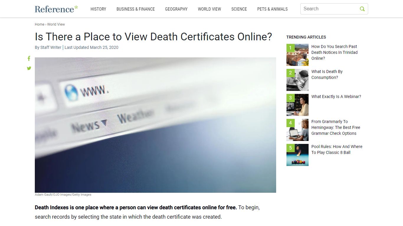 Is There a Place to View Death Certificates Online? - Reference.com